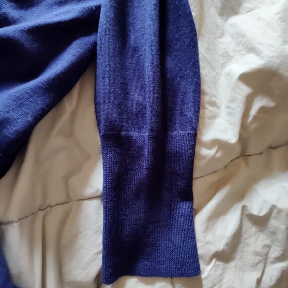 eileen fisher open cardigan Sweater M Italian Merino Yarn Blue Purplish - Picture 6 of 12